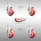 Service Caster 3 Inch 316SS Red Polyurethane Wheel Swivel 10mm Threaded Stem Caster Set SCC-SS316TS20S314-PPUB-RED-M1015-4 - alternate 3